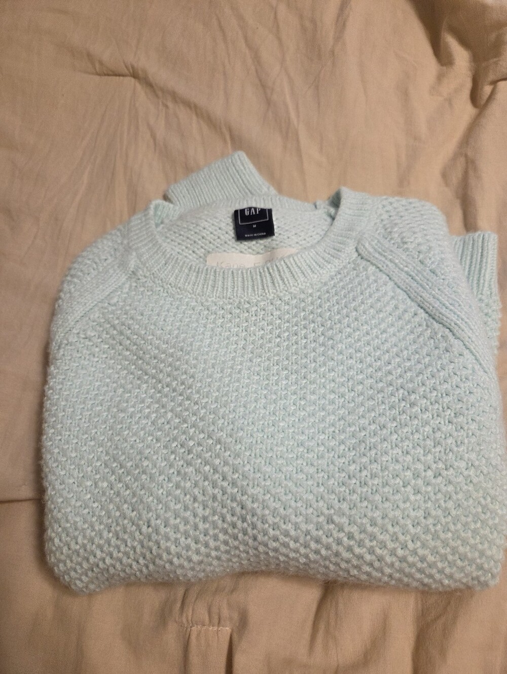 GAP Light Green Textured Women's Sweater Medium